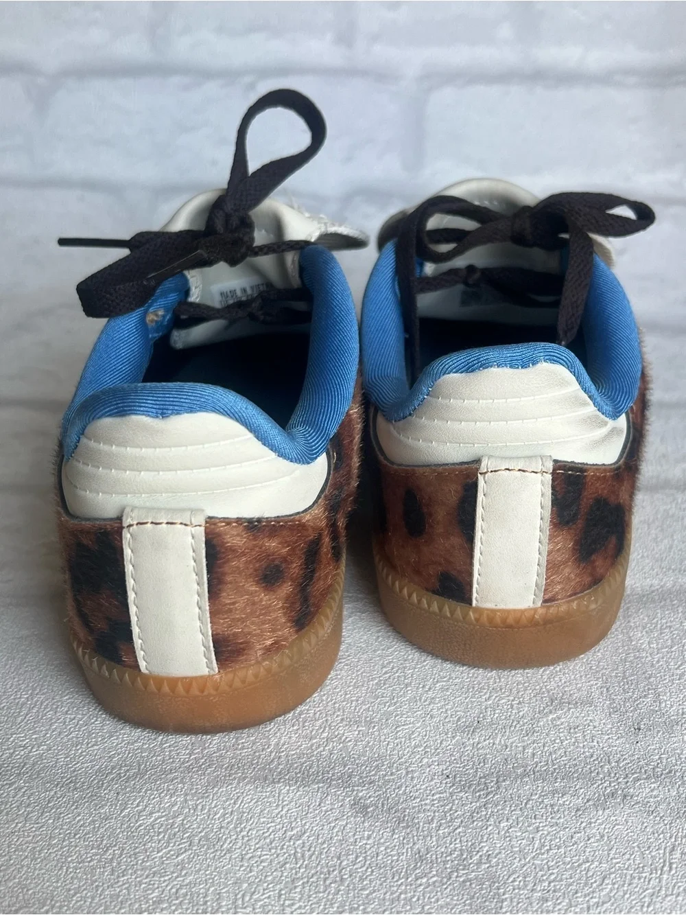 adidas‎ Kids Leopard Print Samba / Wales Bonner with White Stripes - Brown/Blue